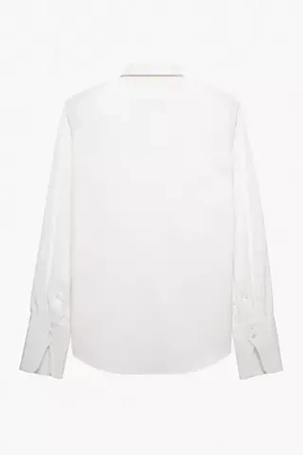 ZARA X STEFANO PILATI  РУБАШКА С КОНТРАСТНЫМ ВОРОТНИКОМ, БЕЛЫЙ