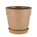 Горшок для цветов InGreen Villa de Fiori с фикс. подд. 4л, D200мм, молочный шоколад