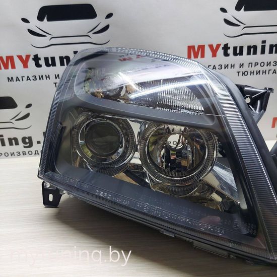 Передние фары Opel Vectra C angel eyes black