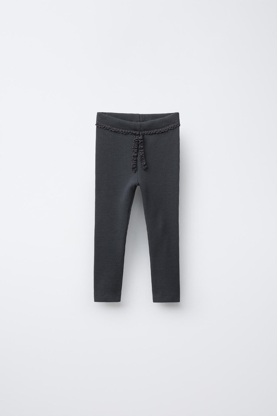 ZARA ЛЕГИНСЫ С КРУЖЕВОМ, ТЕМНЫЙ АНТРАЦИТ