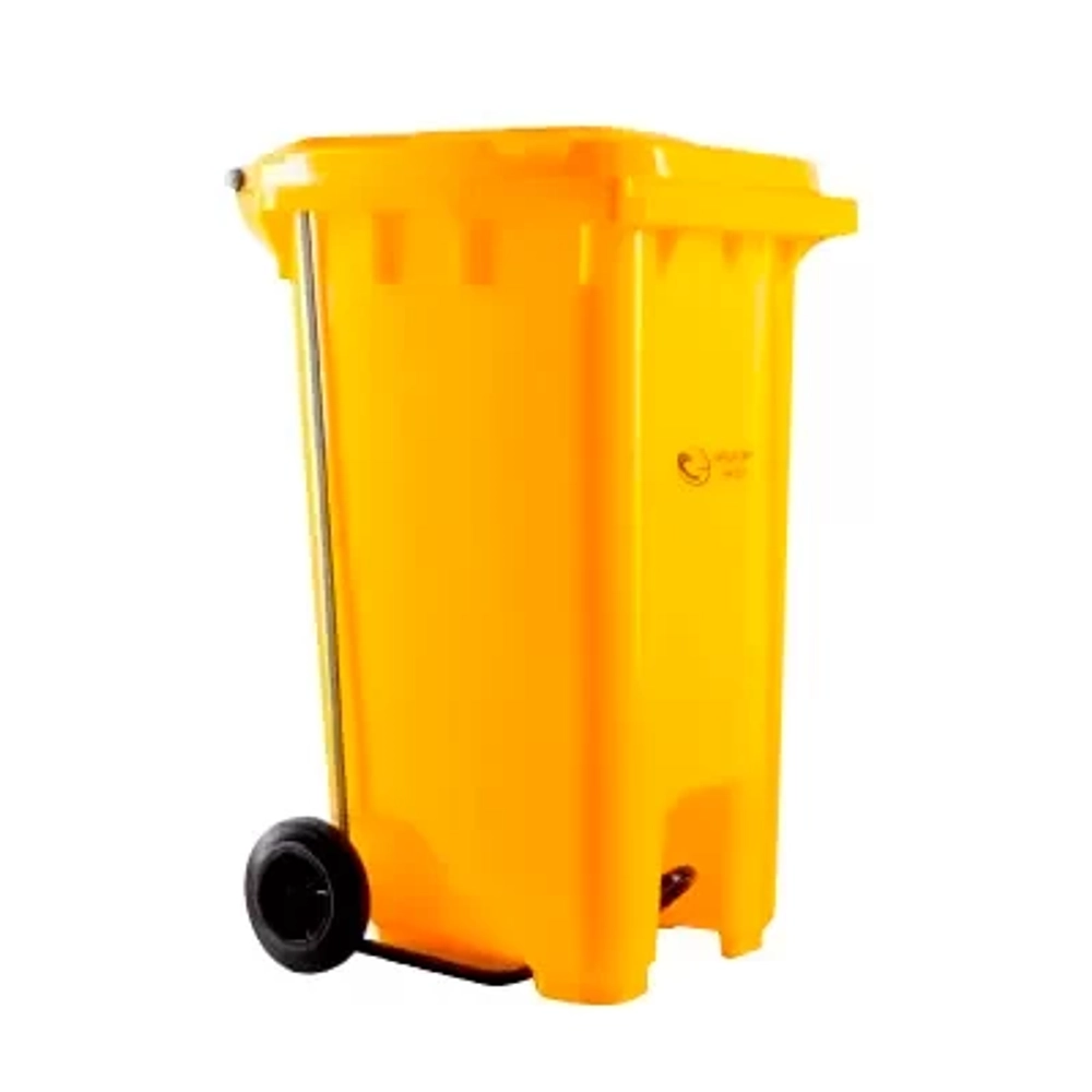 Контейнер внутрикорпусной 120л (желтый) 2 колеса с педалью "КМ-Проект" ИМ-КВ-120-П с замком