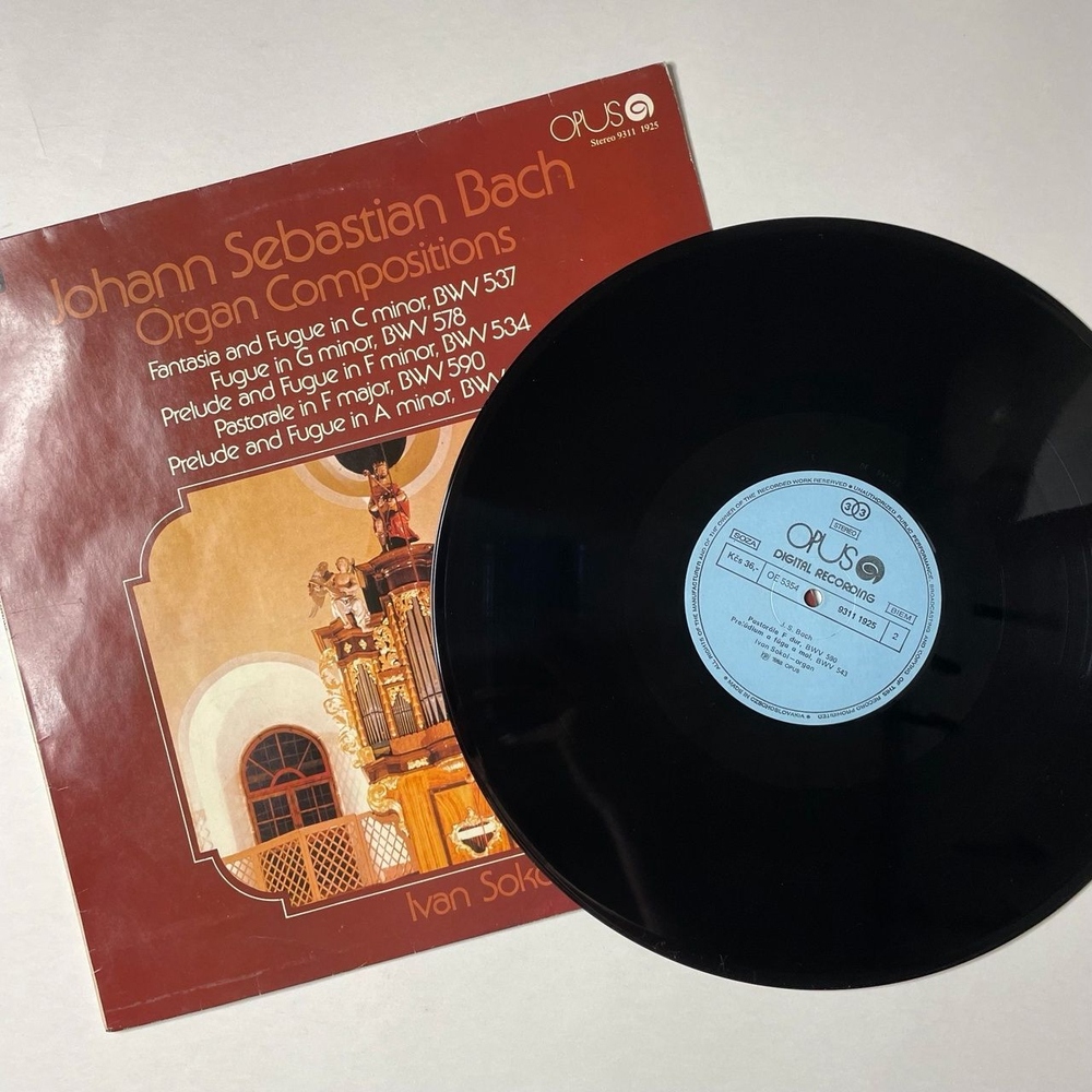 Винтажная виниловая пластинка LP J. S. Bach И. С. Бах, Ivan Sokol Иван Сокол Орган Organ Compositions, BWV 537, 578, 534, 590, 543 (Чехословакия 1988)
