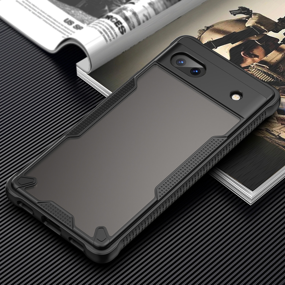 Чехол с черными боковыми рамками для Google Pixel 6a, задняя крышка прозрачная тонированная
