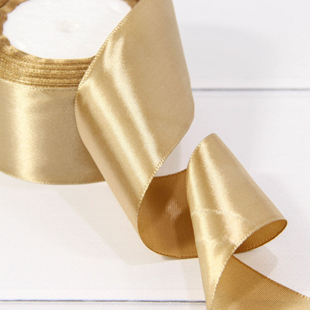 Лента Атласная 5см х 28м Сатин (Бежевый)