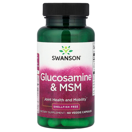 Swanson, Глюкозамин и МСМ, 60 растительных капсул