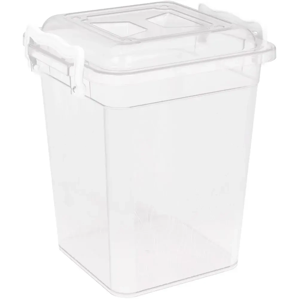 Контейнер 6л квадратный, с ручками, прозрачный