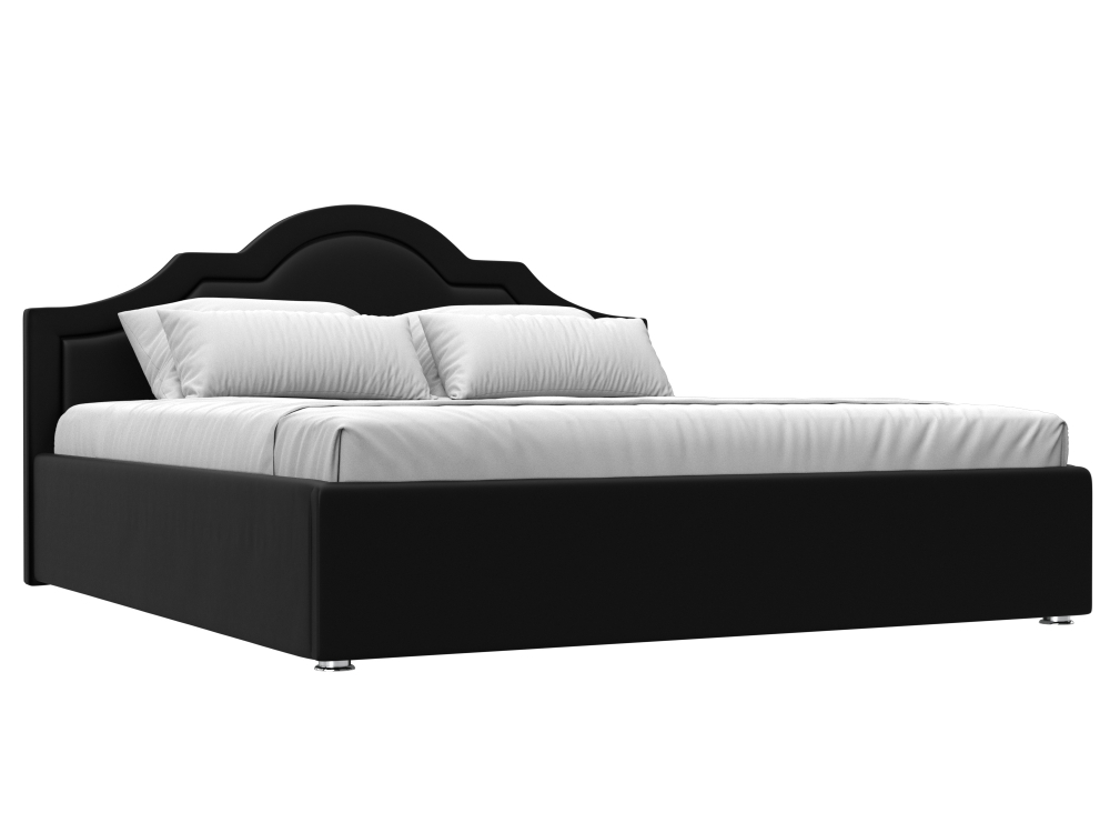 Кровать интерьерная Афина 180, Черный, Экокожа, 108279
