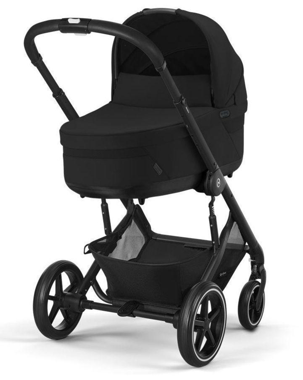 Коляска Cybex Balios S Lux BLK complete Aton B2 Dynamic Red Base One 4 в 1 Moon Black с дождевиками