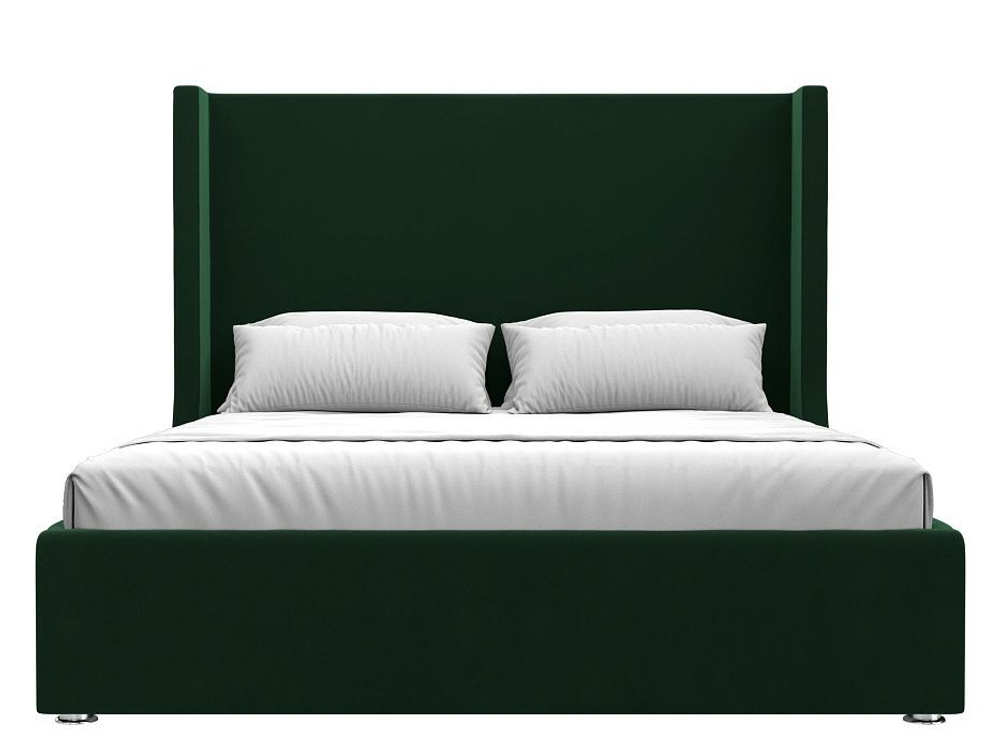 Кровать интерьерная Ларго 160, Зеленый, Велюр, 101319