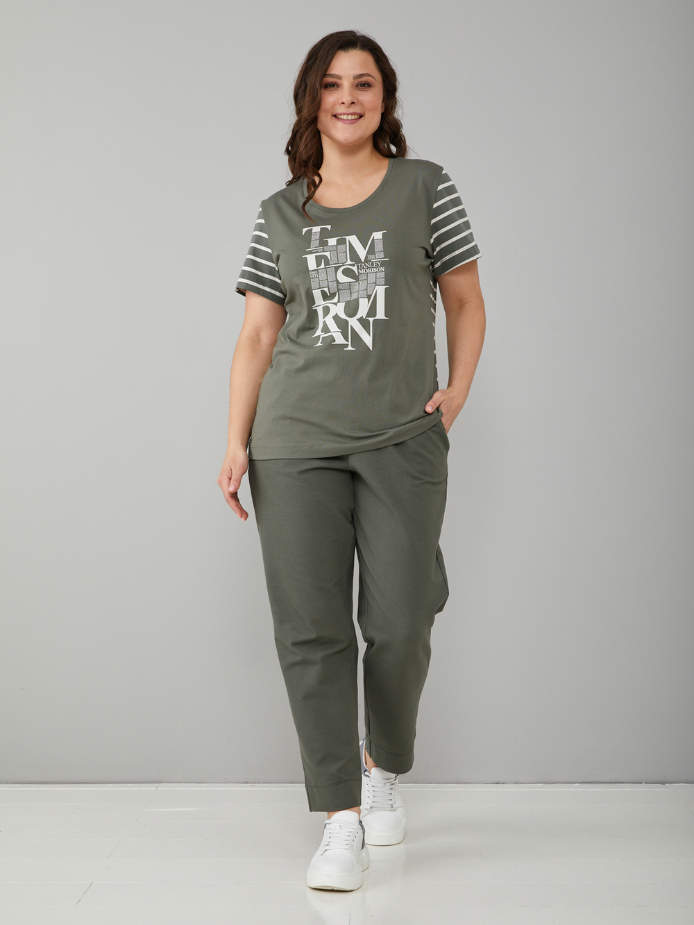 Футболка Фк-122П/хаки-газета