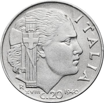 20 чентезимо 1940 Италия (немагнитная)
