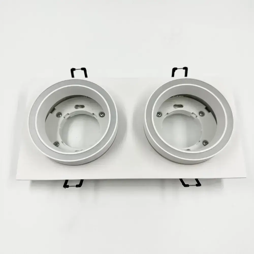 Светильник спот потолочный встраиваемый GX5.3 двойной, точечный белый светодиодный