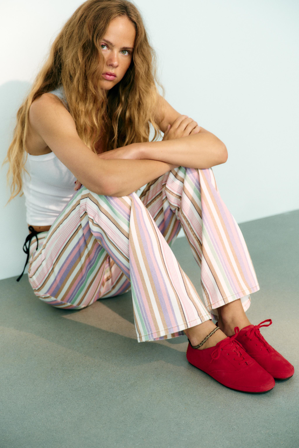 ZARA КОЖАНЫЕ КРОССОВКИ-ДЕРБИ, КРАСНЫЙ