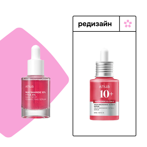 Осветляющая сыворотка с транексамовой кислотой Anua Niacinamide 10% + TXA 4% Serum