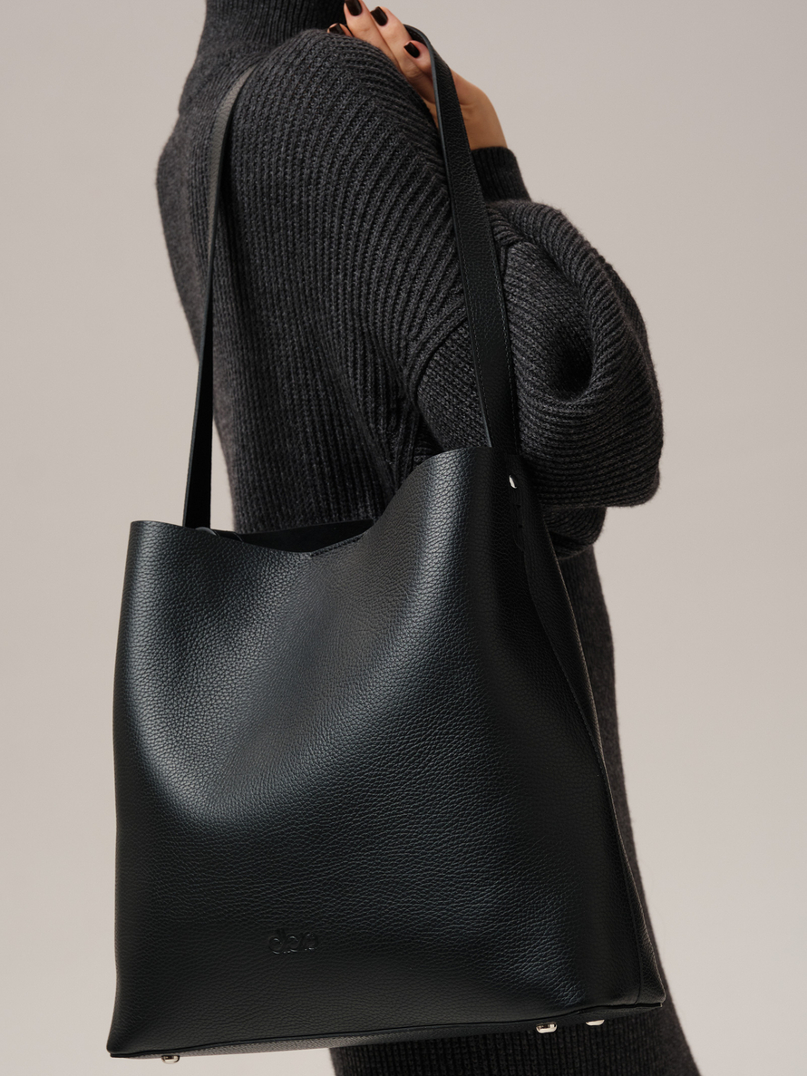 Кожаная сумка шоппер DBR 30948 черный