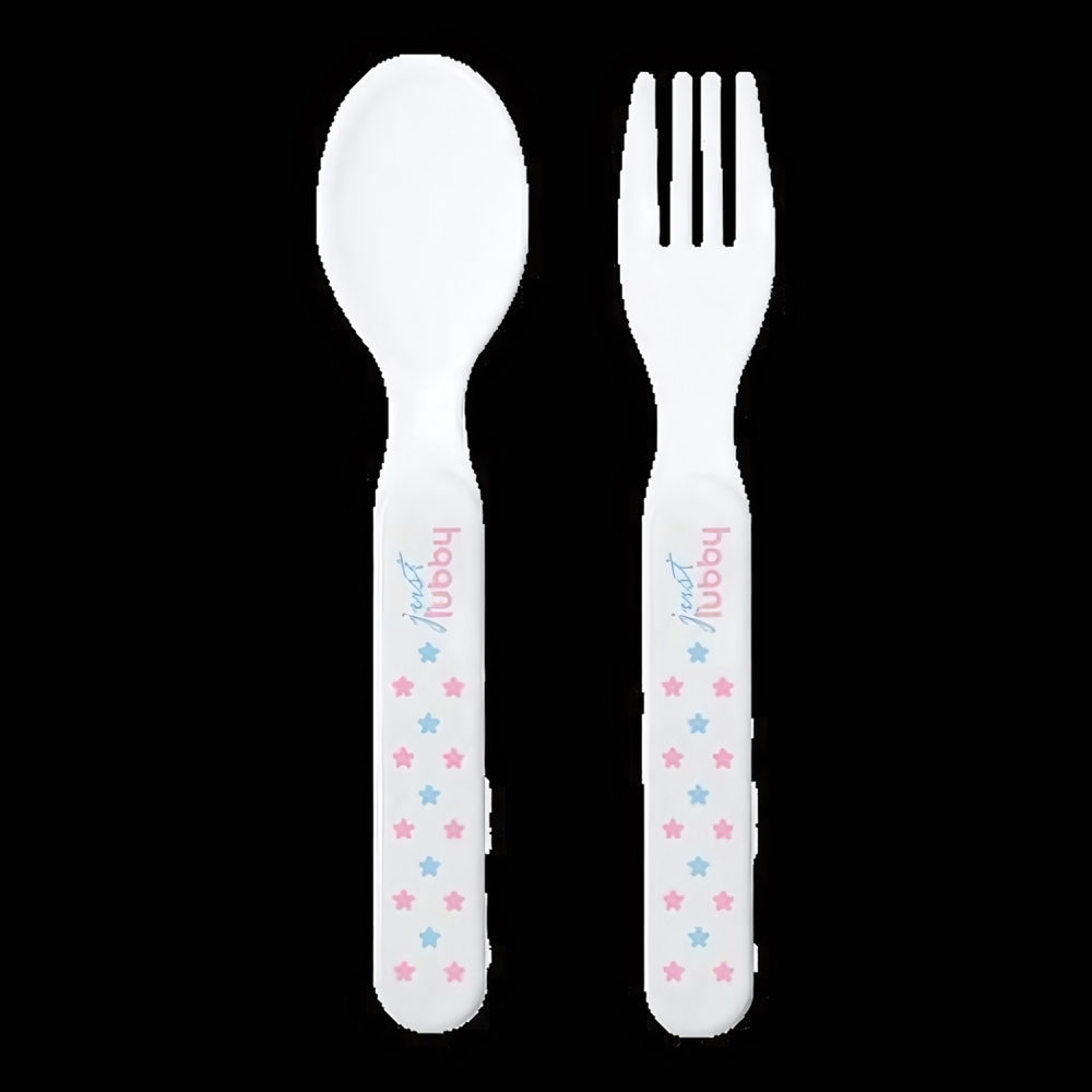 Набор для кормления (ложка и вилка) полипропил 2 шт 4+ (Lubby Just)