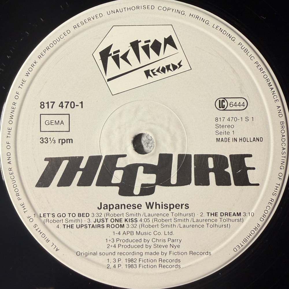 The Cure ‎– Japanese Whispers: The Cure Singles Nov 82 : Nov 83 (Германия 1983г.)