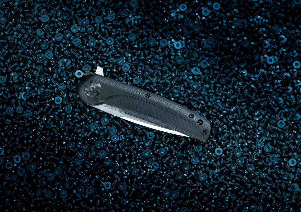 Складной нож Biker Z N690 StoneWash Black G10