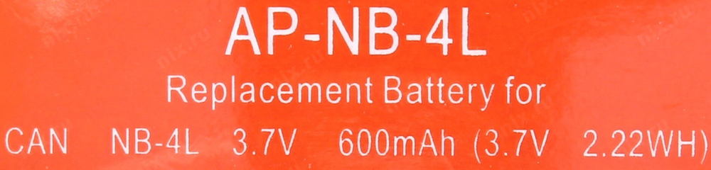 Аккумулятор AcmePower AP-NB-4L (Li-Ion, 3.7V, 760mAh) аналог  Canon  NB-4L