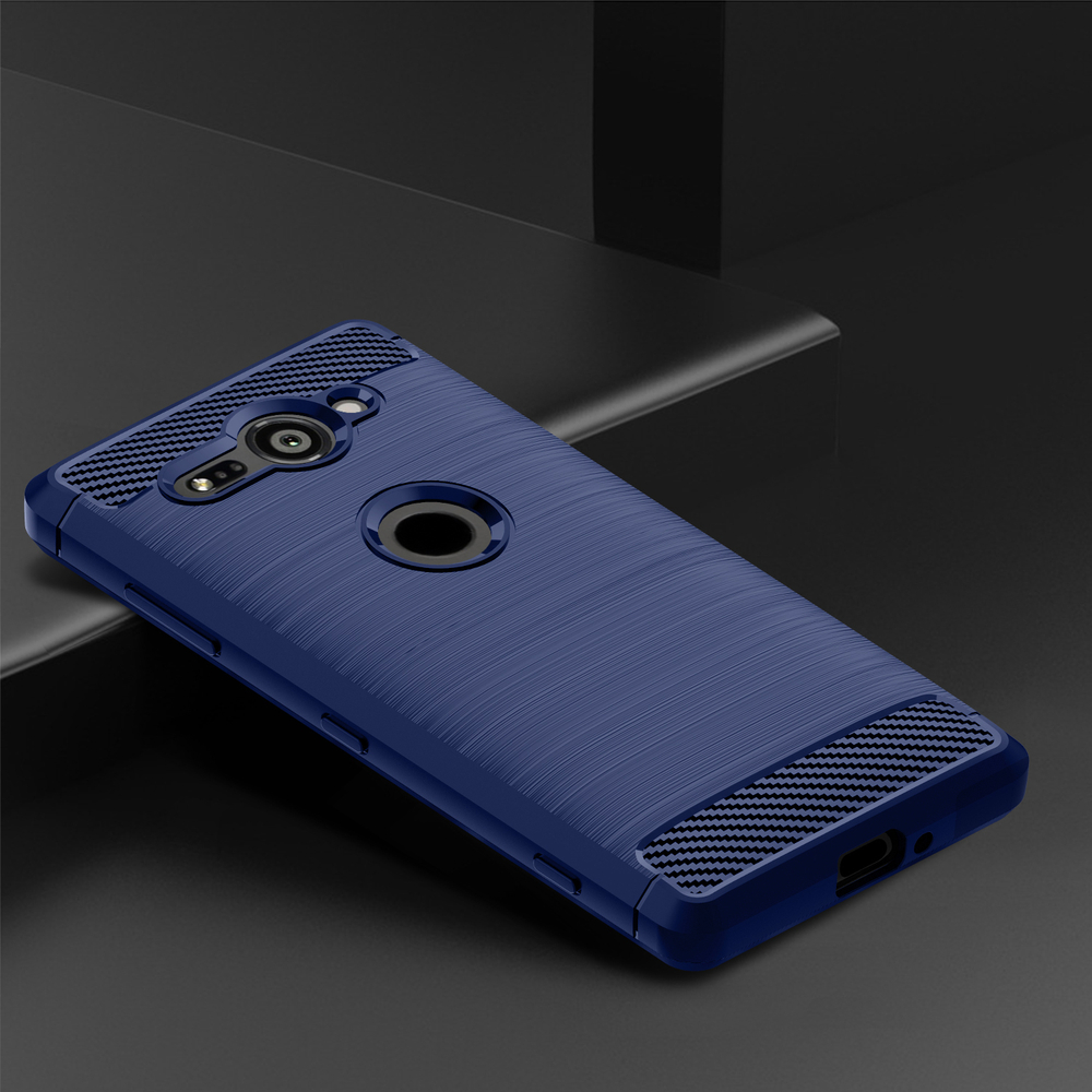 Чехол на Sony Xperia XZ2 Compact цвет Blue (синий), серия Carbon от Caseport