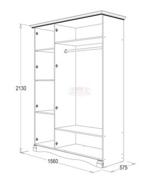 ОЛЬГА-1Н ШКАФ 3-Х ДВЕРНЫЙ