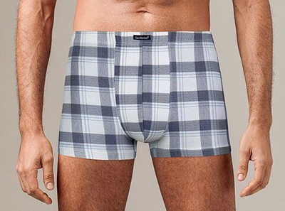 Мужские хлопковые трусы-боксеры (Размер: M) (Цвет: синий)