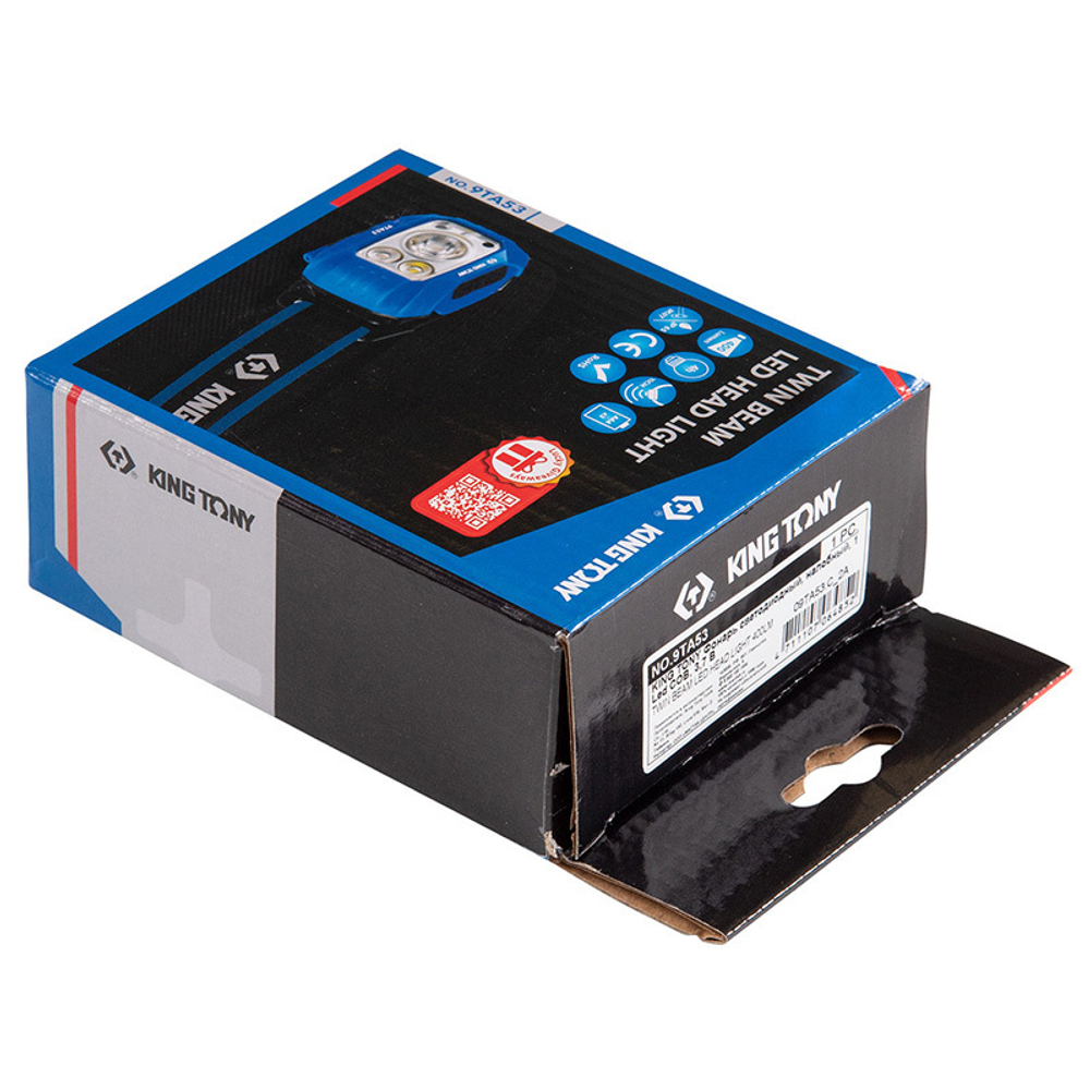 KING TONY (9TA53) Фонарь светодиодный, налобный, 1 Led COB, 400 люмен