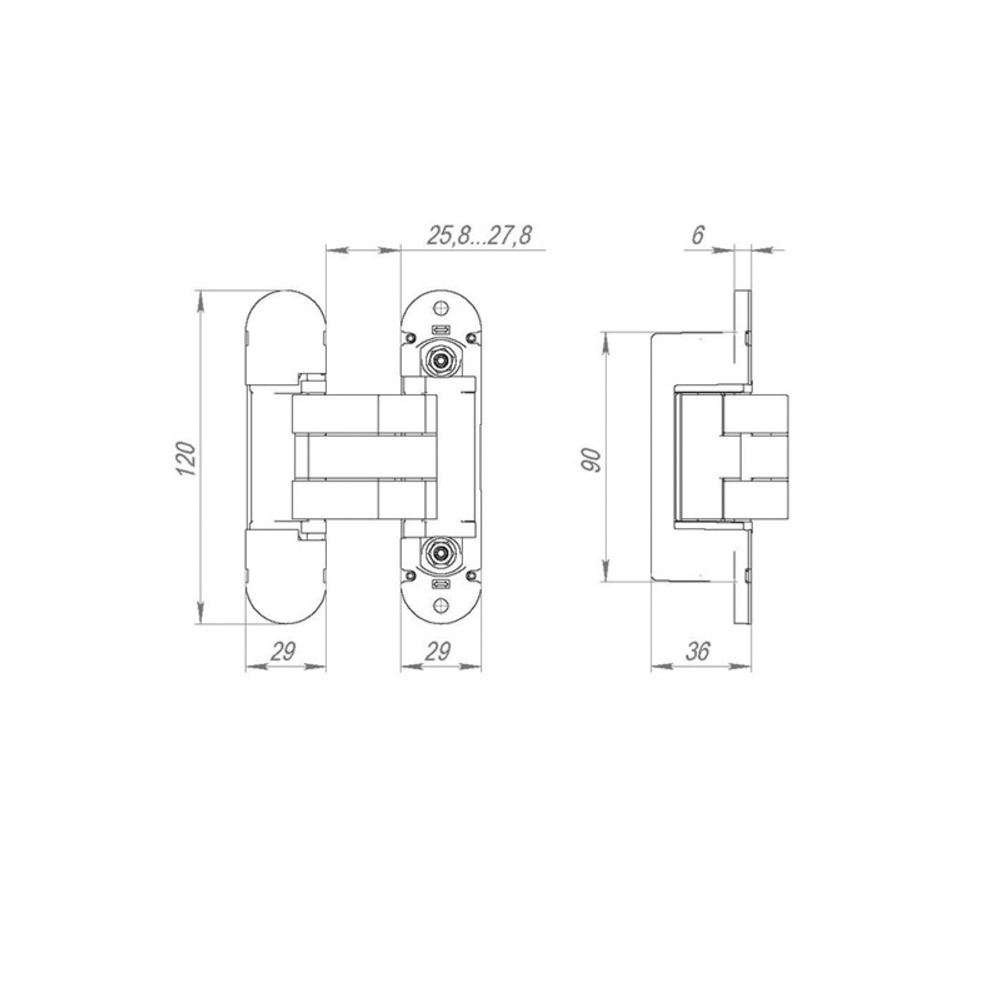 Петля скрытая Armadillo U3D8000.VPG BL черный