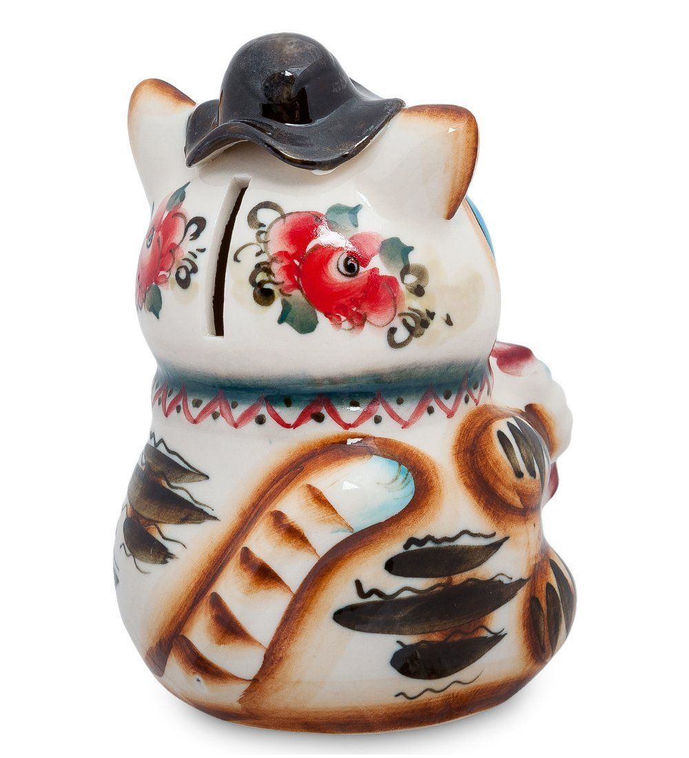 ГЛ- 103 Копилка «Кот-Попрошайка» цв. (Гжельский фарфор)