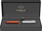 Перьевая ручка Parker Sonnet Essentials Orange SB Steel CT 2169228, перо: F, цвет чернил black, в подарочной упаковке.