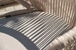 "Венето" обеденная группа на 6 персон со стульями "Милан", каркас белый, роуп бежевый