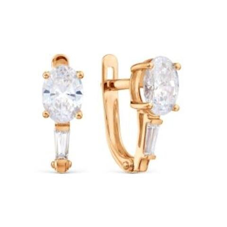 Серьги из золота с фианитами