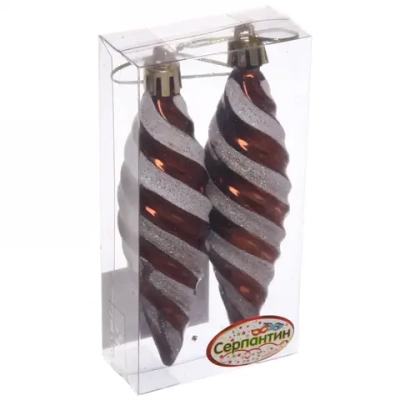 Ёлочные игрушки «Таинственное очарование» Сосульки 10 см (набор 2шт), шоколад