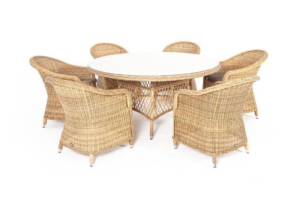 "Эспрессо-150 R" обеденная группа плетеная, цвет соломенный