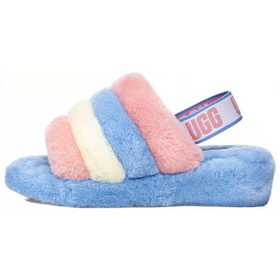 Ugg Fluff Yeah Slide 'Pink Blue Stripe'