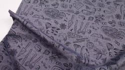 Ткань постельно-плательная Prival Пестроткань Кухня, лавандовый, 142г/м2, 1.5х5м