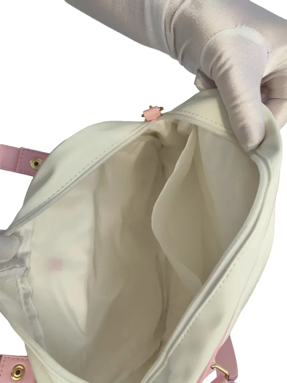 Сумка через плечо с прозрачным окошком розовый бант