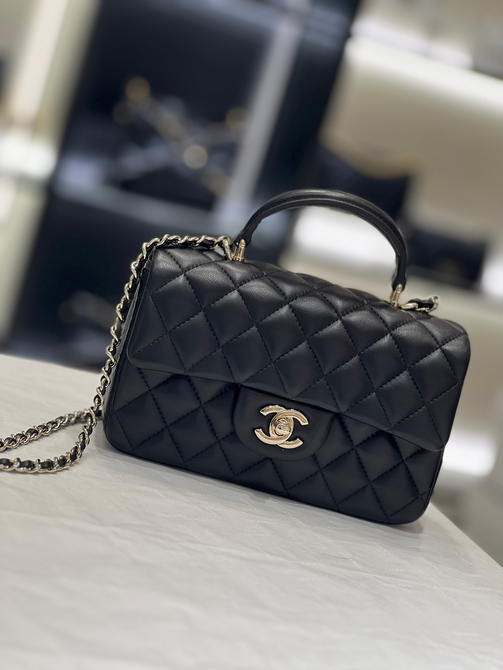 Chanel Mini Flap Bag with Top Handle 20 cm