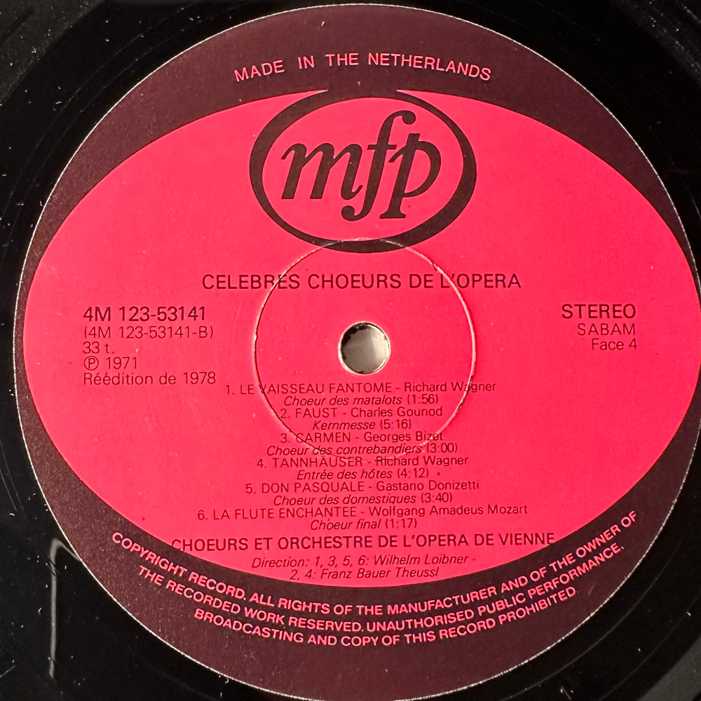 Оркестр Венской Государственной Оперы – Известные Оперные Хоры 3LP (Голландия 1978г.)