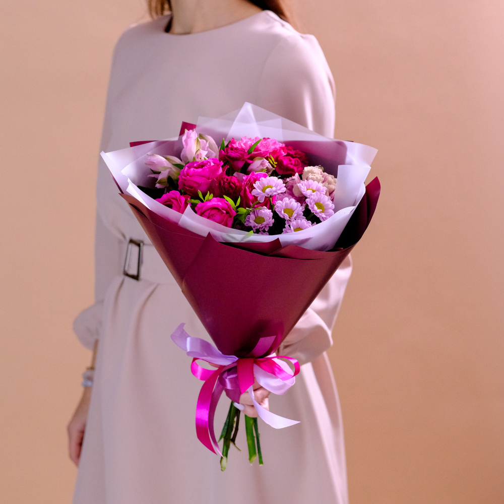 Букет-комплимент с пионовидными розами #978 (готовый букет)