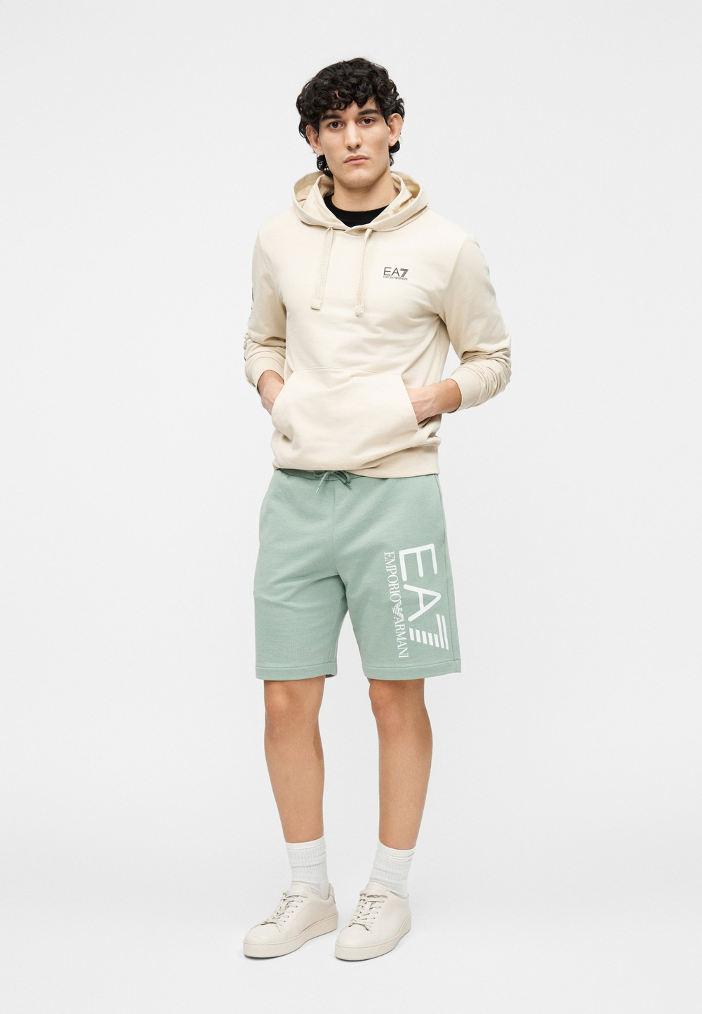 EA7 Emporio Armani UNISEX - Толстовка с капюшоном - туман/молоко