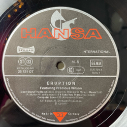 Винтажная виниловая пластинка LP Featuring Precious Wilson Eruption (Germany 1977)