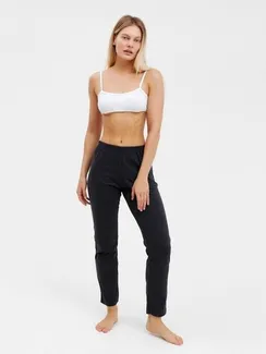 Брюки домашние женские, цвет тёмно-серый меланж, размер 44