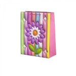 Пакет подарочный бумажный Alingar, (М) 18х23х10 см, вертикальный, "Объемный цветок", мат. ламинация, эфффект 3D, ассорти