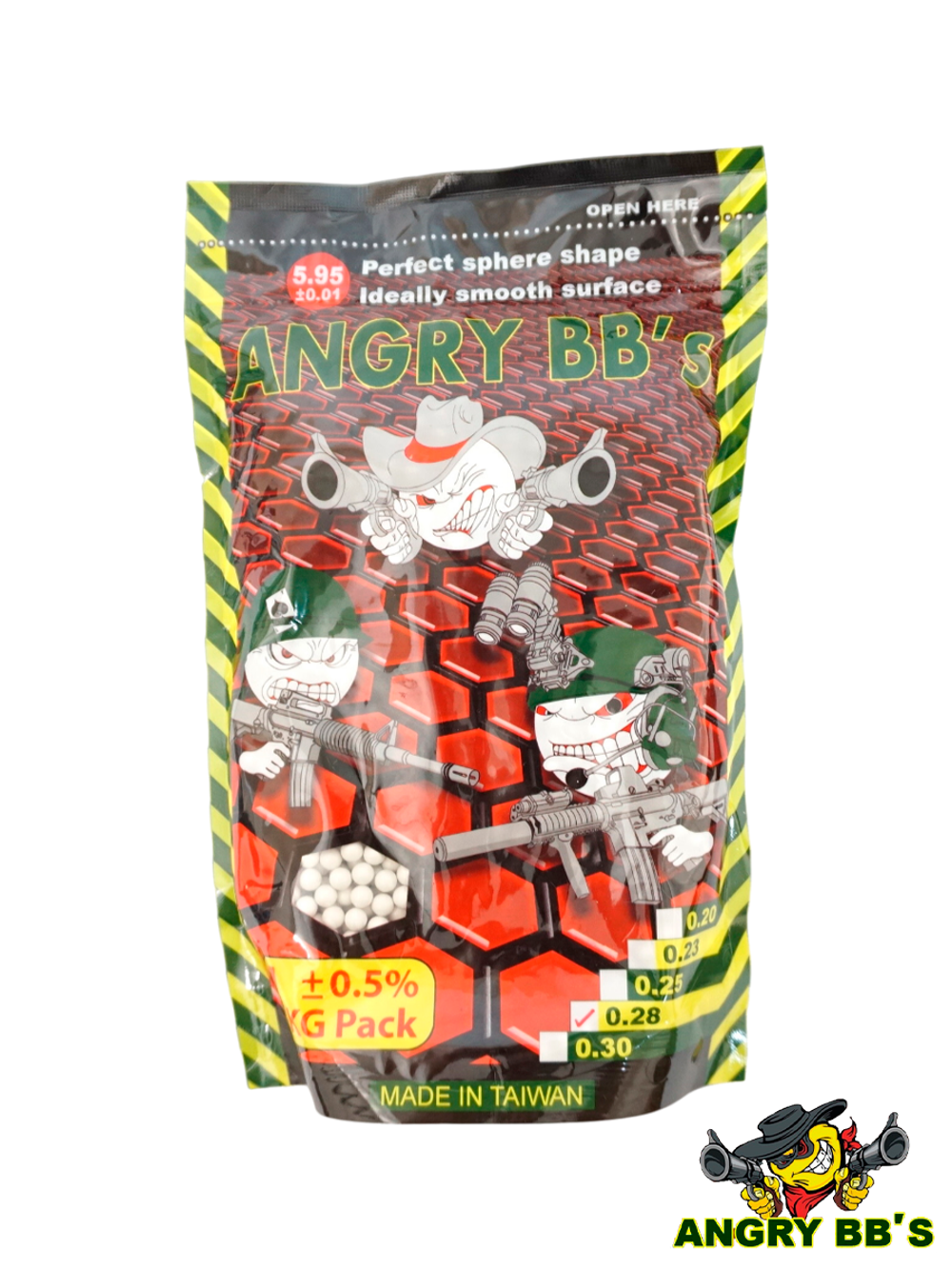 Шары Angry BB's 0,28 g (белые, 3500 шт, 1 кг, пакет)