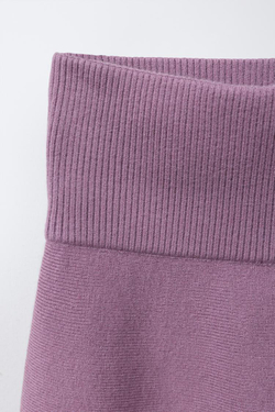 ZARA ТРИКОТАЖНАЯ ЮБКА, ЦВЕТ МАЛЬВЫ