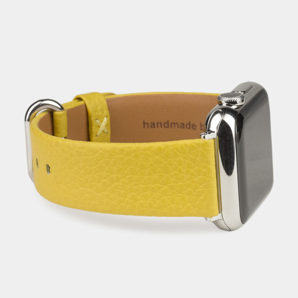 Ремешок для Apple Watch 44/45/46 mm из кожи теленка, желтого цвета