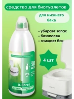 Жидкость для биотуалета нижний бачок D-Force Green 1,8л *4шт