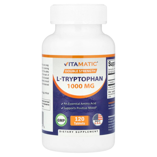 Vitamatic, L-триптофан, 1000 мг, 120 таблеток