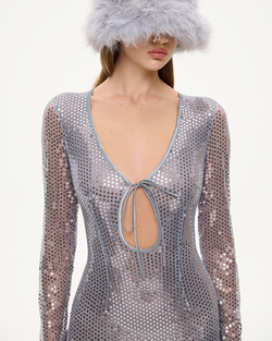 Платье миди из пайеток